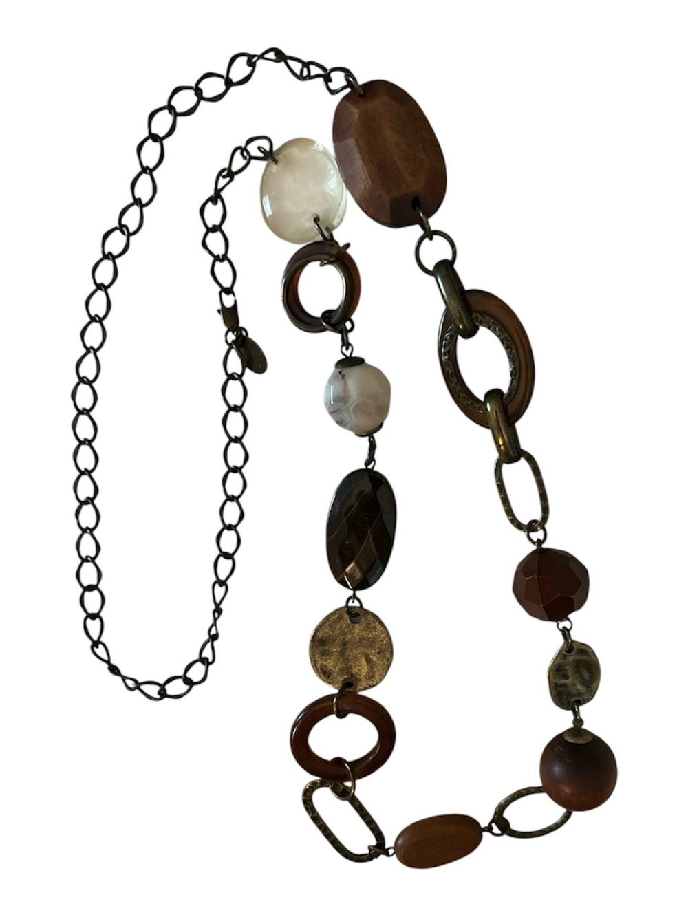 Next Boho wooden acrylic Statement Necklace
